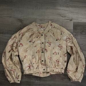 Free people cream floral bomber